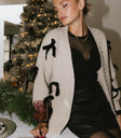 oatmeal bow cardigan