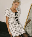Round neck mini dress