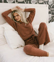 knit sweater in brick