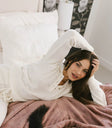 collared neckline on white sweater