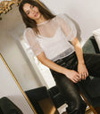 sheer short sleeve blouse