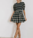 Mini dress in hunter green