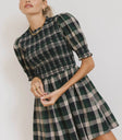 Puff sleeves dress in green