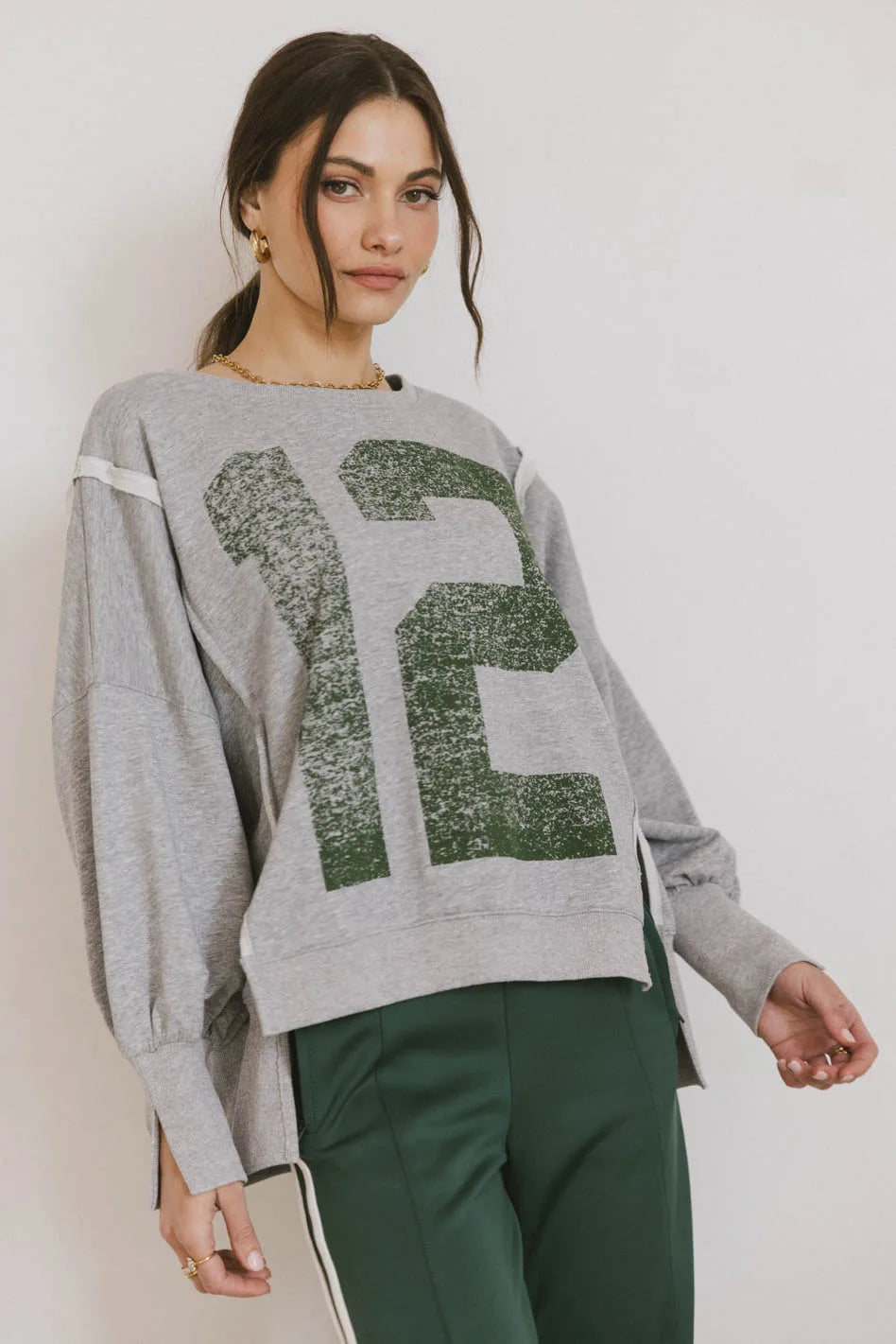 Oversized top in grey