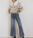 Two hand pockets jacket in oatmeal