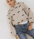 Zip up bomber jacket in oatmeal