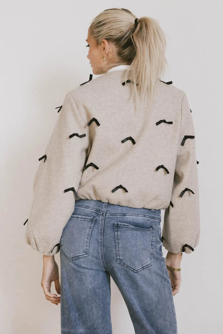 Oatmeal bomber jacket