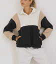 Half button up sweater in multi color