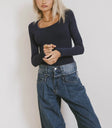 Long sleeves top in navy