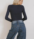 Plain color top in navy