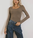 Long sleeves top in taupe