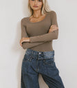 Knit top in taupe