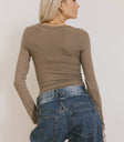 Plain color top in taupe