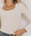 Round neck top in cream