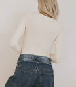 Plain color top in cream