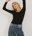 Knit top in black