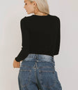 Plain color top in black