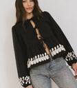 Front bows blouse in black