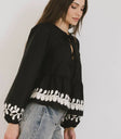 Embroidered blouse in black