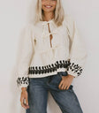 Round neck blouse in cream