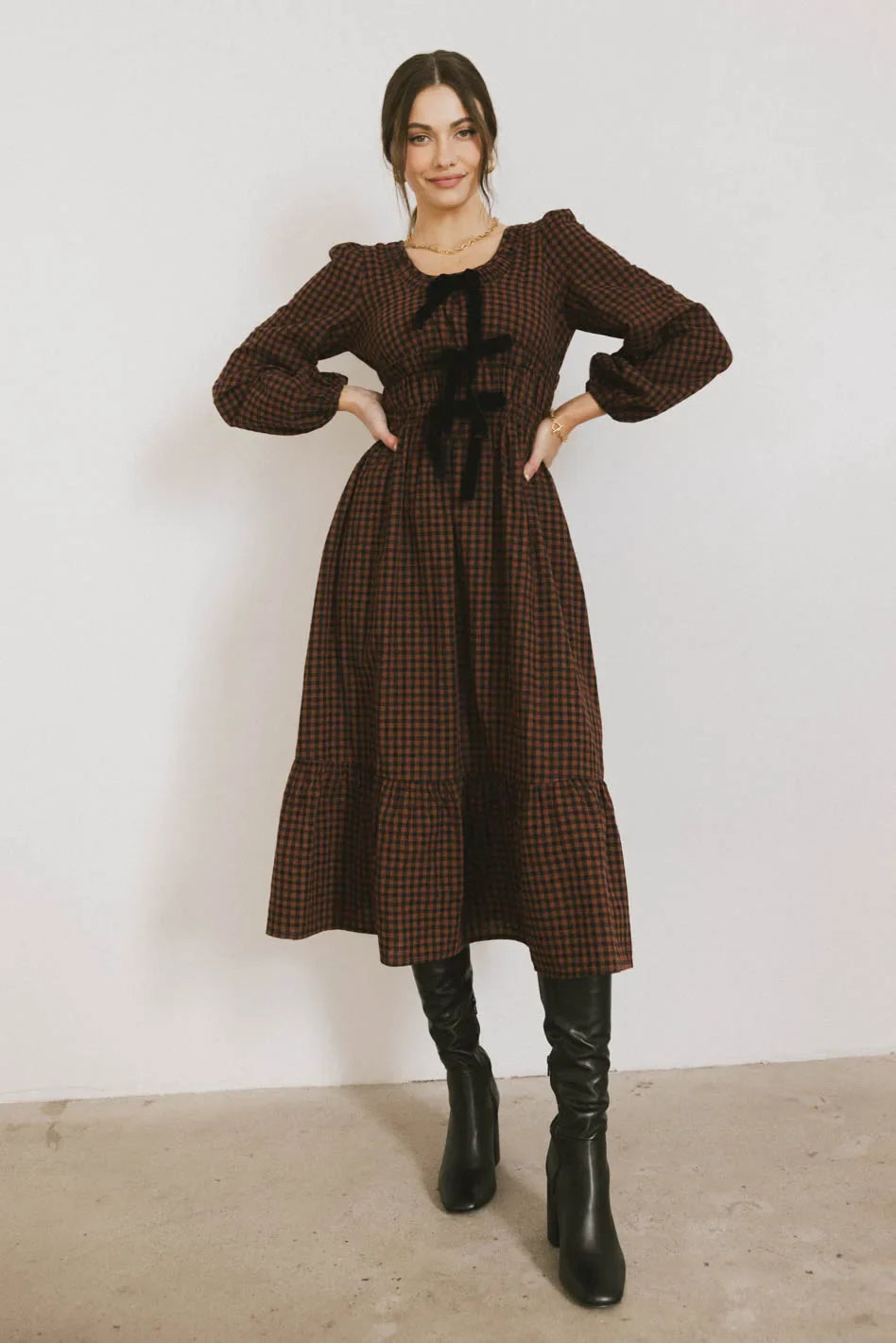Long sleeves dress in black