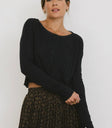 Round neck cardigan in navy