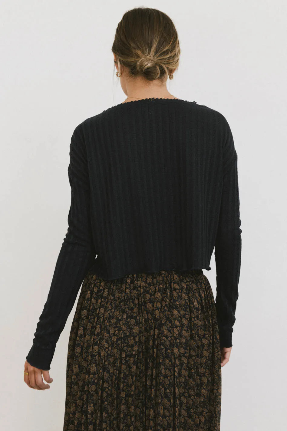 Plain color cardigan in navy