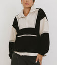 colorblock sherpa zip up