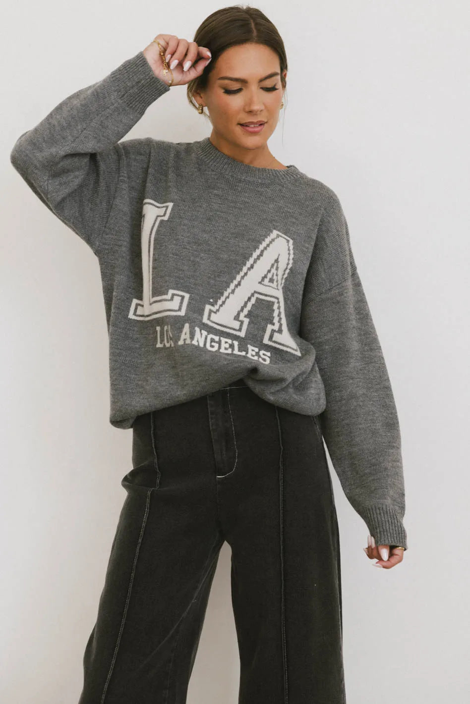 Knit top in grey