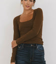 Long sleeves top in brown