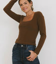 Knit top in brown