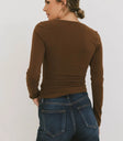 Plain color top in brown