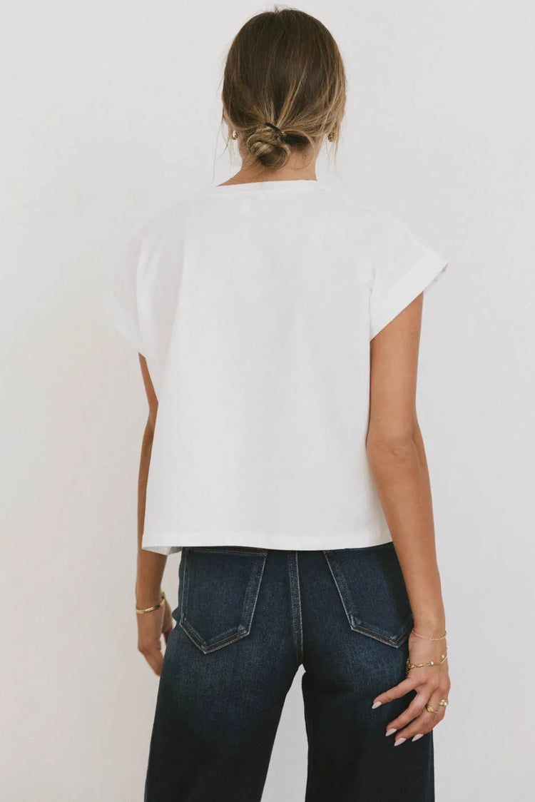 Plain color top in black