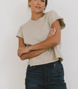 Short sleeves top in bone