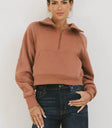 Front pocket sweater in brick