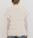 Plain color vest in cream