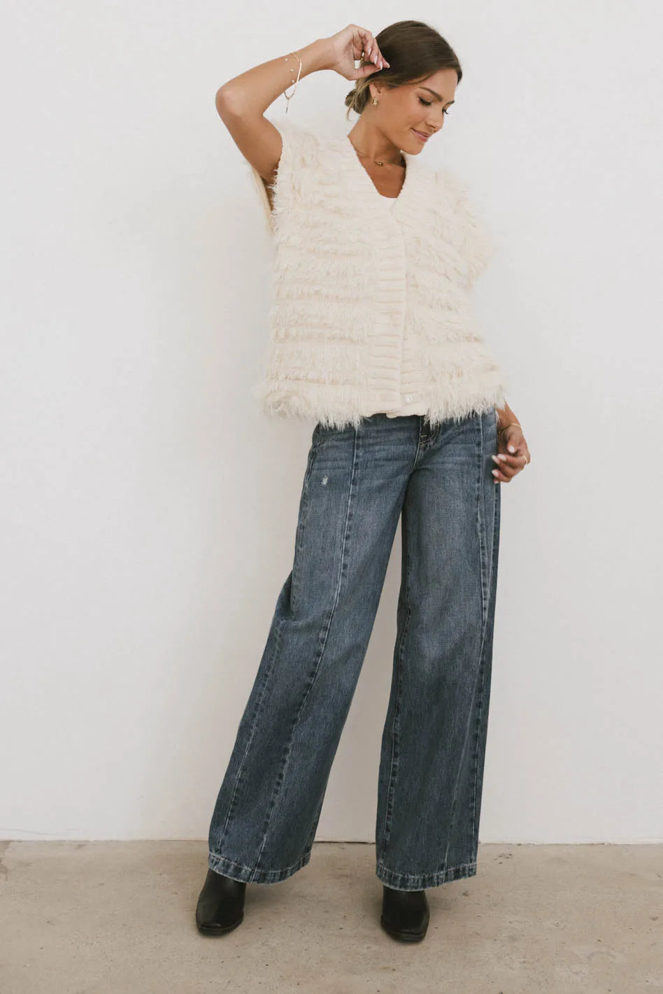 Puffy vest in ivory