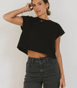 Short sleeves top in black