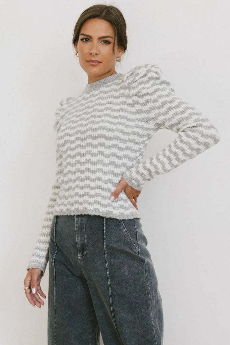 Waffle sweater in grey