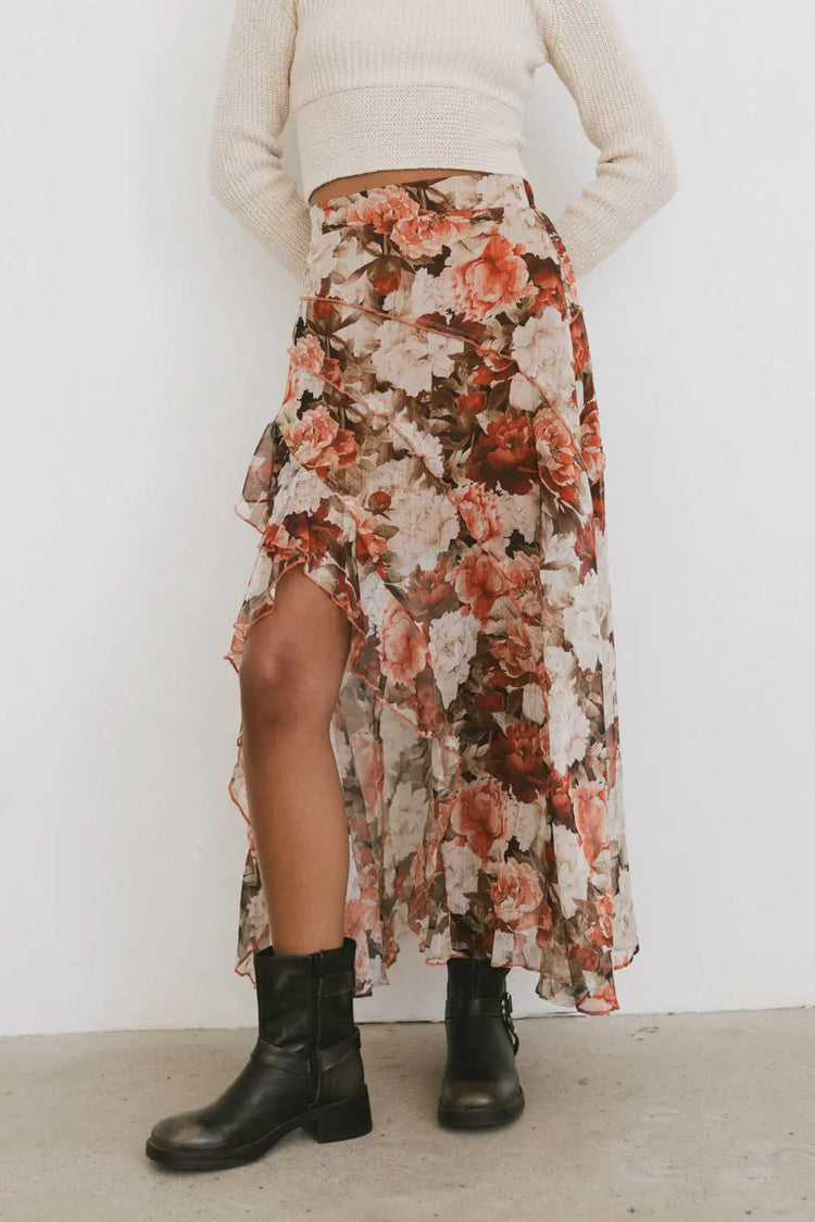 Layered floral skirt