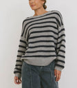 Round neck sweater in grey