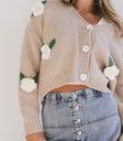 floral taupe cardigan
