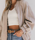 BOMBER JACKET IN TAN
