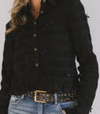 Button up blouse in black