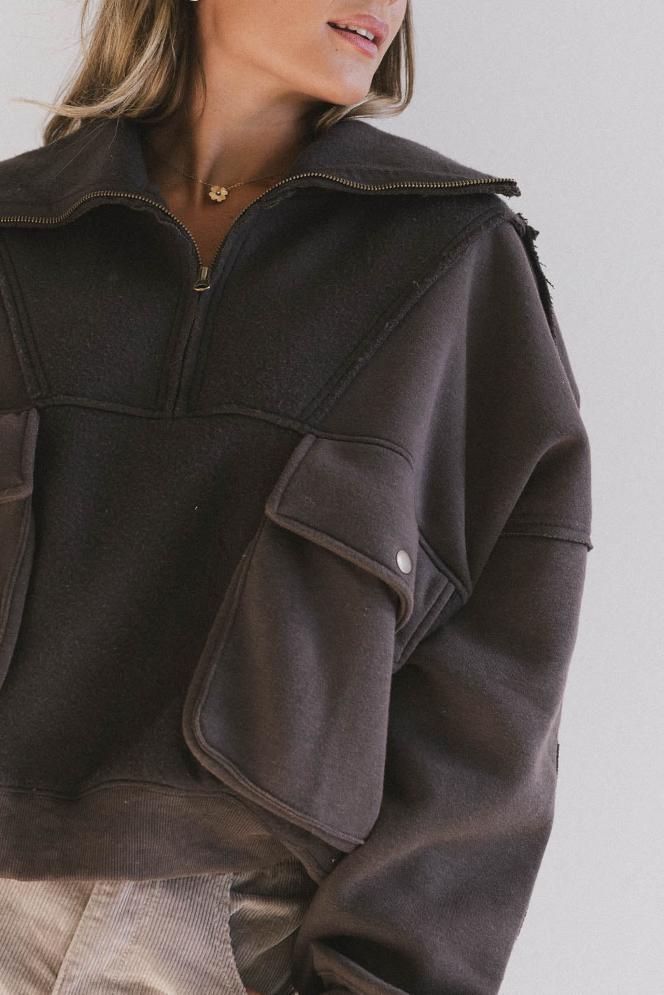 contrast zip up