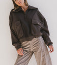 oversized charcoal zip up