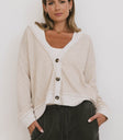 cream contrast cardigan