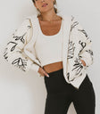 printed zip up hoodie