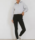 HALF ZIP SWEATER IN HEATHER GREY
