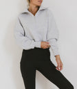 ZIP UP JACKET IN HEATHER GREY